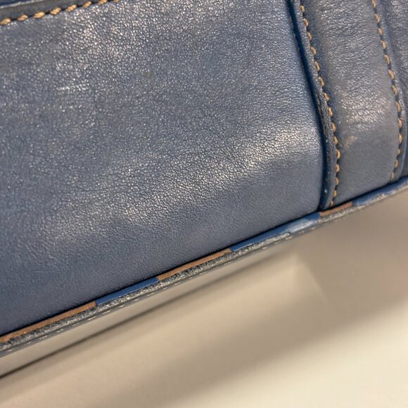 2003 Vintage Coach Leatherware Tote – Steel Blue & Cognac Leather - Picture 13 of 13